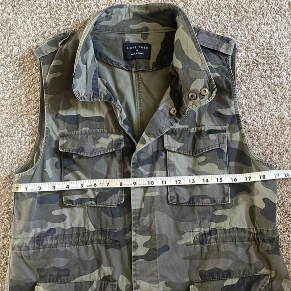LOVE TREE Army Gray/Green Camo Utility Vest GUC Size 1X - Picture 4 of 7